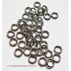 Lot 20 anneaux de jonction rond simple ouvert en métal argenté rhodié 6mm perles et apprêts pour bijoux