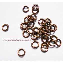 Lot 50 anneaux de jonction rond ouvert simple en métal bronze 4mm perles et apprêts pour bijoux