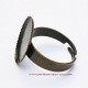 Bague rétro, ajustable réglable ovale en métal bronze laiton 18mm, à décorer perles et apprêts