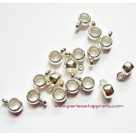 Lot 9 bélières en métal argenté 9mm pour bijoux perles et apprêts