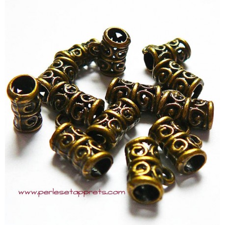 Lot 5 bélières ciselées en métal bronze laiton 11mm pour bijoux perles et apprêts