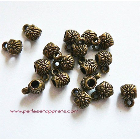 Lot 5 bélières en métal bronze laiton 6mm pour bijoux perles et apprêts