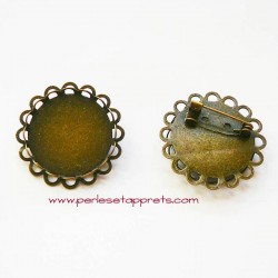 Lot 12 broche ronde 30mm bronze