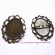 Broche rétro ovale en métal bronze laiton 43mm à décorer pour bijoux perles et apprêts