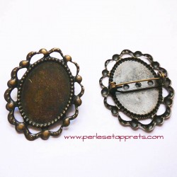 Lot 3 broche ovale 43mm bronze