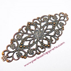 Estampe ovale en filigrane en métal bronze 8cm, pour bijoux, meubles, perles et apprêts