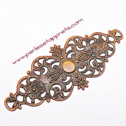 Lot 6 estampes ovales en filigrane en métal bronze cuivre laiton 6cm pour bijoux, meubles perles et apprêts