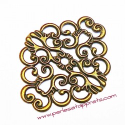 Estampe ovale en filigrane en métal laiton 4cm pour bijoux perles et apprêts