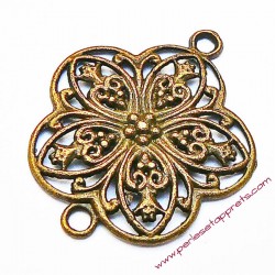 Estampe ronde en filigrane, connecteur en métal bronze laiton 3cm pour bijoux perles et apprêts