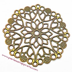 Estampe ronde en filigrane en métal bronze laiton 5cm pour bijoux perles et apprêts