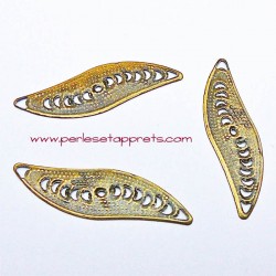Lot 10 estampes connecteur ovale en filigrane en métal bronze laiton 33mm pour bijoux perles et apprêts