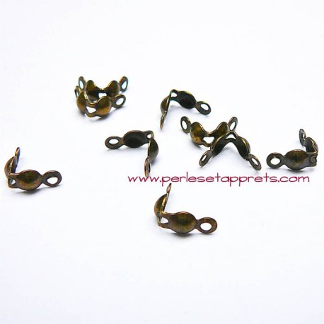 Lot 40 cache noeuds en métal bronze laiton 4mm pour bijou, cordon, perles et apprêts
