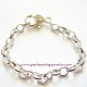 Lot 3 bracelet souple 20cm ovale argent breloque mousqueton
