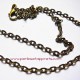 Chaîne collier en métal bronze laiton 50cm, maille forçat avec mousqueton 4mm, à décorer, perles et apprêts