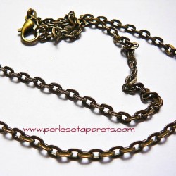 Lot 6 Collier maille forçat 4mm bronze