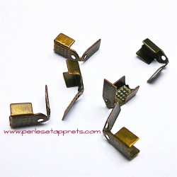 Lot 10 embouts en métal bronze laiton 5mm pour cordon, perles et apprêts