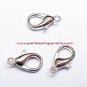 Lot 15 fermoirs 15mm mousqueton argent