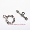 Lot 11 Fermoir toggle rond 15mm argent