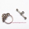 Lot 15 fermoir toggle rose 15mm argent