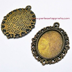 Pendentif ovale en métal bronze laiton 4cm pour bijoux perles et apprêts