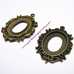 Lot 9 pendentif ovale filigrane 40mm bronze