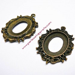 Lot 6 pendentif ovale filigrane 40mm bronze