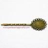Lot 11 épingles ovales 20mm bronze