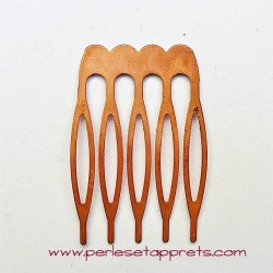 Peigne pour cheveux en bronze cuivre 26mm, à décorer perles et apprêts