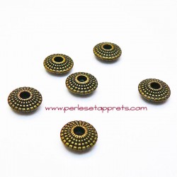 Lot 10 perles intercalaires 9mm ronde bronze