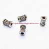 Lot 7 Perle intercalaire en métal argenté 7mm
