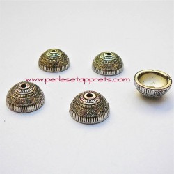 Coupelle calotte caps ronde en métal argenté 13mm pour bijoux perles et apprêts