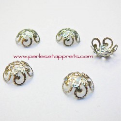 Lot 40 coupelles calottes caps ciselée en métal argenté 10mm pour bijoux perles et apprêts