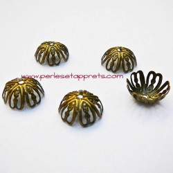 Lot 10 coupelles calottes caps ciselée en métal bronze laiton 13mm pour bijoux perles et apprêts