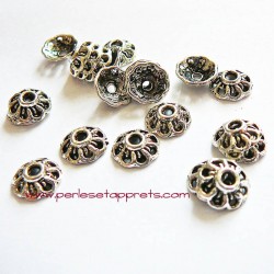 Lot 10 coupelles rondes 8mm argent