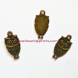 Lot 21 breloques chouette 18mm bronze