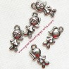 Lot 12 breloques fillette 15mm argent