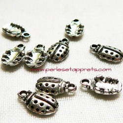 Lot 4 breloque coccinelle 13mm argent