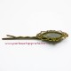Lot 2 épingles à cheveux ovale en métal bronze laiton 30mm à décorer perles et apprêts