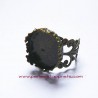 Lot 8 bague ronde 15mm filigrane bronze