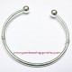 Bracelet argenté perle gros trou 17cm, à décorer, perles et apprêts