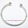 Lot 3 bracelet argenté perle gros trou 17cm