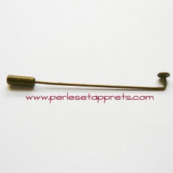 Broche fibule en laiton bronze 5mm, pour bijoux, perles et apprêts