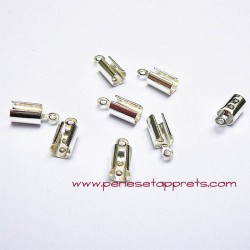 Lot 20 embouts 4mm en métal argenté pour cordon