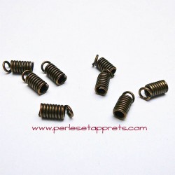 Lot 10 embouts ressort 3mm en métal bronze laiton pour cordon ruban bijoux perles et apprêts