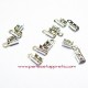 Lot 40 embouts plat 4mm en métal argenté rhodié pour cordon ruban bijoux perles et apprêts