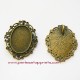 Pendentif ovale en métal bronze laiton 37mm, à décorer, pour cabochons bijoux perles et apprêts