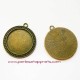 Pendentif rond 4cm en métal bronze laiton pour cabochon, bijoux à décorer perles et apprêts