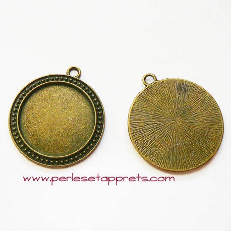 Lot 3 pendentifs ronds en laiton bronze 40mm, pour bijoux, perles et apprêts