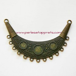Lot 2 grands pendentifs ethniques en bronze laiton 80mm, pour bijoux, perles et apprêts