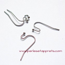 Lot 50 boucles d'oreilles attache 20mm rhodium